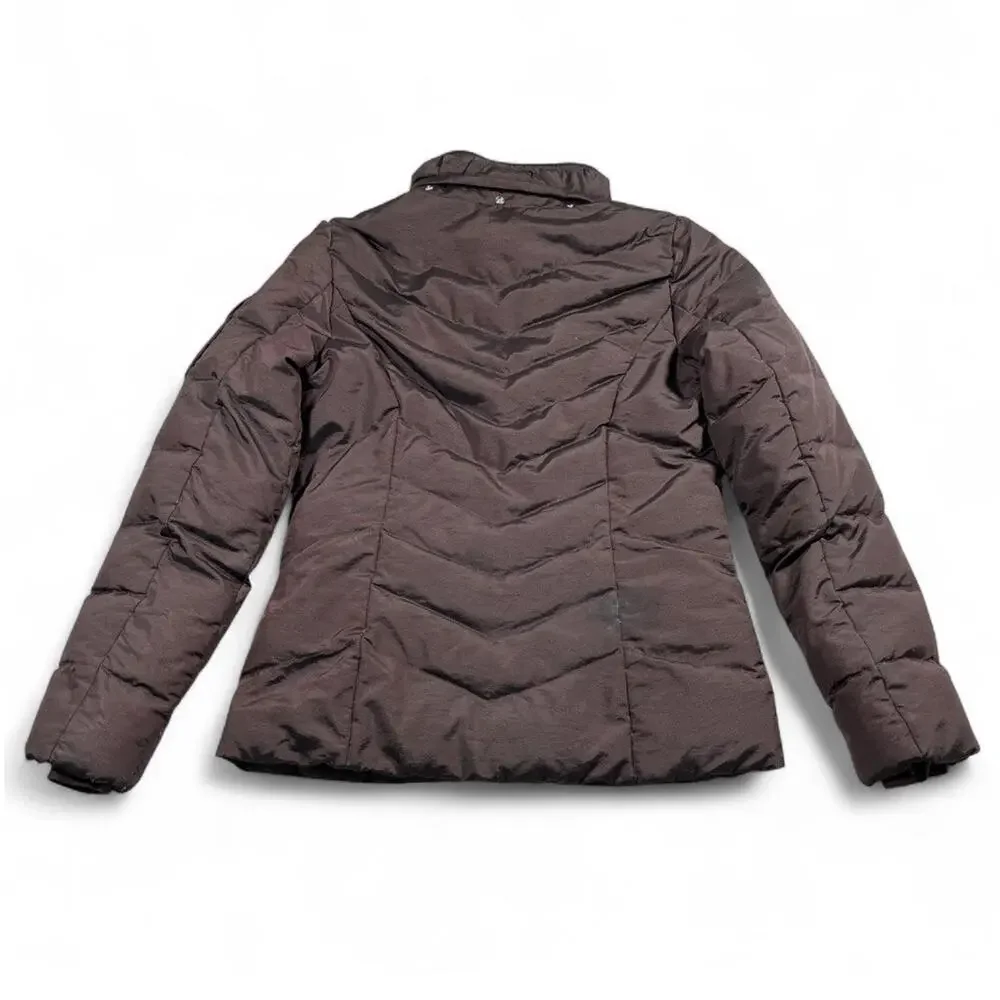 Eddie Bauer Maroon Goose Down Puffer Jacket 550 Fill Power Small